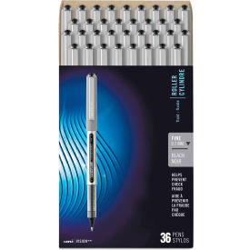 VISION Stick Roller Ball Pen - Black Ink - Fine Point - 36 Pack