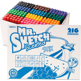 Scented Stix Watercolor Markers - Fine Point - 12 Colors - 216 Pack