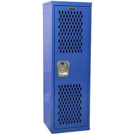 1-Tier 1 Door Home Team Ventilated Locker, 15"W x 15"D x 48"H, Blue, Unassembled