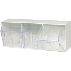 Quantum Tip Out Storage Bin - 3 Compartments White