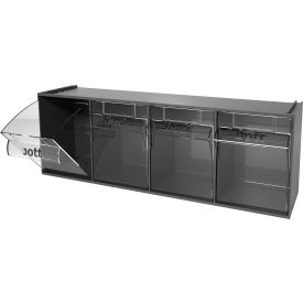 Tilt Bins 23-5/8" X 7" X 8-1/8" (4) Bins With Perfo Panel Fixing Bracket, Grey