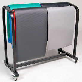 Mobile Yoga Mat Storage Cart - Black