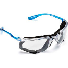 Virtua Safety Glasses with Foam Gasket, Blue Frame, Clear Lens