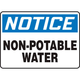 Notice Sign, Non-Potable Water, 14"W x 10"H, Plastic