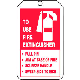 Extingusiher Tag, To Use Fire Extinguisher Tag, PF-Cardstock, 25/Pack