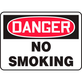 Danger Sign, No Smoking, 10"W x 7"H, Adhesive Vinyl