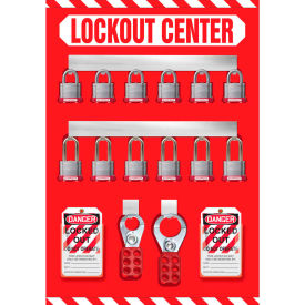 KST810 Stopout Lockout Store-Boards, 12 Padlock Capacity, Aluminum