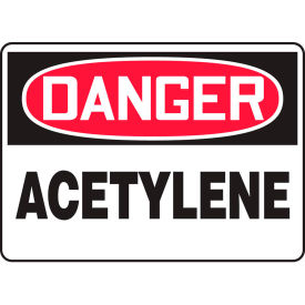 Danger Sign, Acetylene, 14"W x 10"H, Adhesive Vinyl