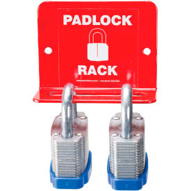 Padlock Shelf Rack, 4-6 Padlock Capacity, Steel