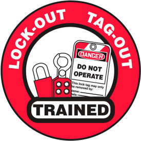 Accuform LHTL344 Hard Hat Label, Lockout/Tagout Trained, Vinyl