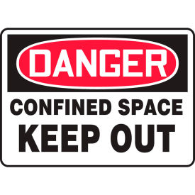 Danger Sign, Confined Space Keep Out, 14"W x 10"H, Aluminum