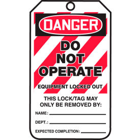 Lockout Tag, Danger Do Not Operate, RP-Plastic, 25/Pack