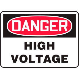 Danger Sign, High Voltage, 14"W x 10"H, Plastic