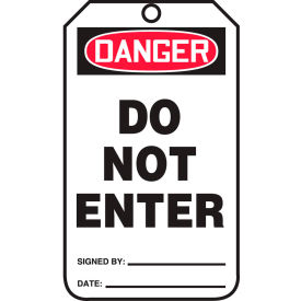 Danger Do Not Enter Tag, PF-Cardstock, 25/Pack