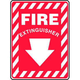 Fire Extinguisher Sign, 7"W x 10"H, Adhesive Vinyl