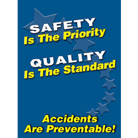 Accuform Safety Is The Priority Poster, 17"W x 22"H, Laminated Poly