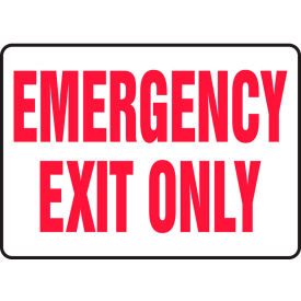 Exit Safety Sign, 14"W x 10"H, Plastic