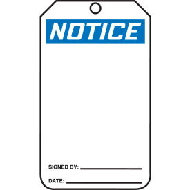 Safety Tag, Notice, RP-Plastic, 25/Pack