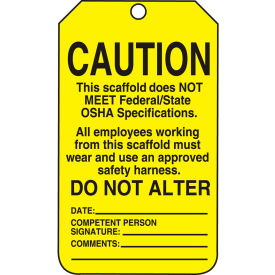 Caution This Scaffold Does Not Meet..Tag, RP-Plastic, 25/Pack