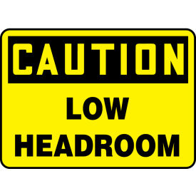 Caution Sign, Low Headroom, 14"W x 10"H, Adhesive Vinyl