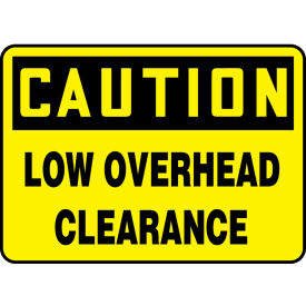 Caution Sign, Low Overhead Clearance, 14"W x 10"H, Plastic