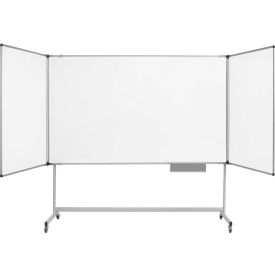Industrial Mobile Magnetic Trio Dry-Erase Board Easel 48" X 72"