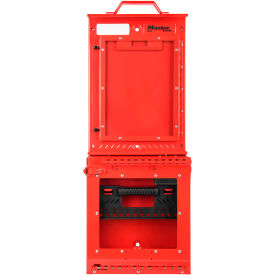 Permit Control Station With Group Lock Box, Wall Mounted, Red, S3500