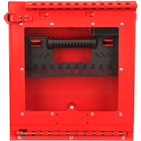 Wall Mount Group Lock Box With Window, Red