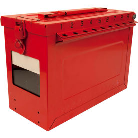 Large Group Lock Box With Key Window, Red, S602