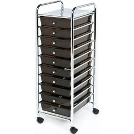 15-5/16"L x 12-13/16"W x 38-3/16"H - 10 Drawer Organizer Cart - Black