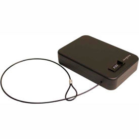 Portable Safe - Combination Lock - 6-1/2"W x 9-3/4"D x 2"H - Black