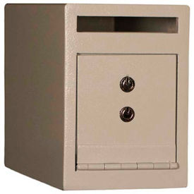 Front Drop Slot Depository Safe - Dual Key Lock - 6"W x 12"D x 9"H Cream