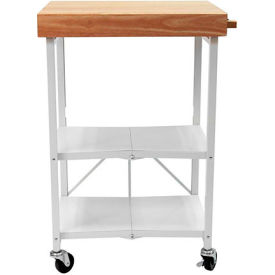 2 Shelf Kitchen Cart 25-1/4"L x 19-3/4"W x 36-1/4"H White