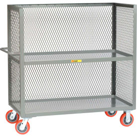 3 Sided Mesh Bulk Truck with 2 Shelves, 3600 lb. Capacity, 65-1/2"L x 30"W x 57"H