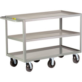 Shelf Truck with 3 Lip Shelves, 3600 lb. Capacity, 53-1/2"L x 30"W x 36"H, Gray