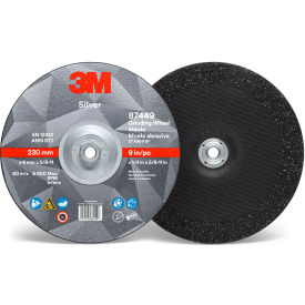 Silver Depressed Center Grinding Wheel, 9" x 1/4" x 5/8-11" T27, Ceramic Grain, 36 Grit