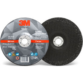 Silver Depressed Center Grinding Wheel, 7" x 1/4" x 7/8" T27, Ceramic Grain, 36 Grit