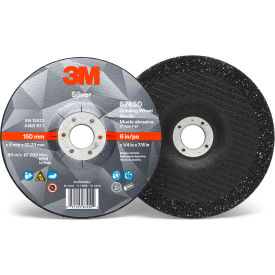 Silver Depressed Center Grinding Wheel, 6" x 1/4" x 7/8" T27, Ceramic Grain, 36 Grit