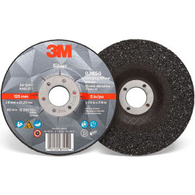Silver Depressed Center Grinding Wheel, 5" x 1/4" x 7/8" T27, Ceramic Grain, 36 Grit