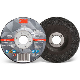 Silver Depressed Center Grinding Wheel, 4-1/2" x 1/4" x 7/8" T27, Ceramic Grain, 36 Grit
