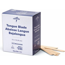 Non-Sterile Tongue Depressors, Wood, 6" Length, 500/Box