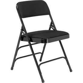 Padded Fabric Premium Folding Chair - Black