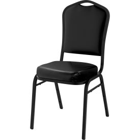 Silhouette Banquet Stacking Chair - Vinyl - Ebony Black.