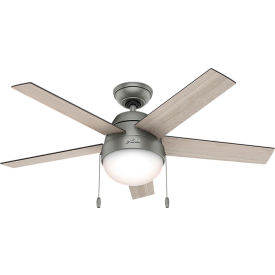 46" Anslee Ceiling Fan with Light - Matte Silver