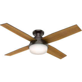 52" Dempsey Low Profile Ceiling Fan with Light and Handheld Remote - Noble Bronze