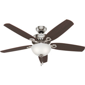 52" Builder Deluxe Ceiling Fan with Light - Brushed Nickel