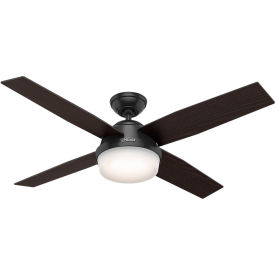 52" Dempsey Damp Ceiling Fan with Light and Handheld Remote - Matte Black