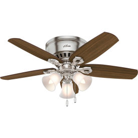 42" Builder Low Profile Ceiling Fan with Light - Brushed Nickel