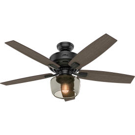 52" Ceiling Fan with Light and Remote - Matte Black