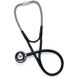 Elite Stainless Steel Cardiology Stethoscope, 17" Tube Length, Black